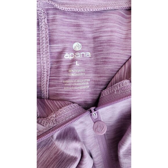 Apana Quarter Zip Long Sleeve Purple Pullover Yoga Jacket Size L - Picture 6 of 6